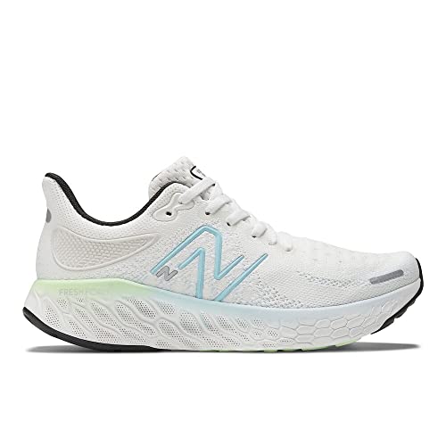 New Balance 1080 Fresh Foam W108012N - Women's White/Bleach Blue/Green Aura Shoe Deals Outlet