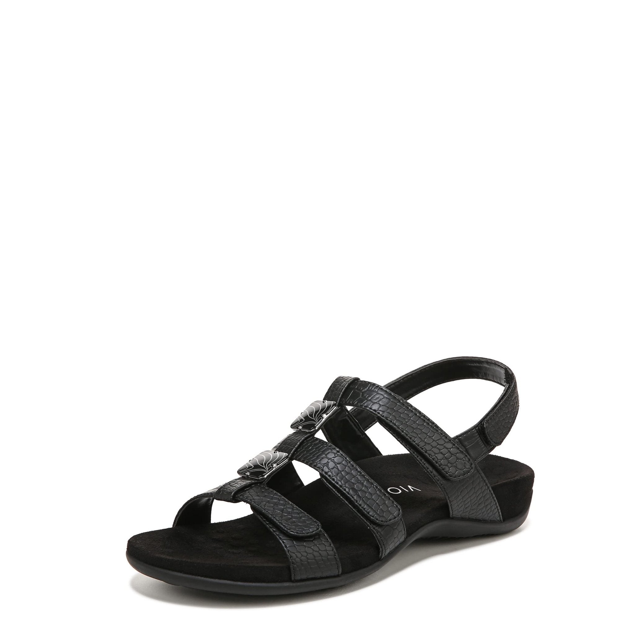 VIONIC Amber Adjustable Sandal - Women's Black Shoe Deals Outlet