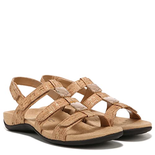 VIONIC Amber Adjustable Sandal - Women's Gold Cork Shoe Deals Outlet