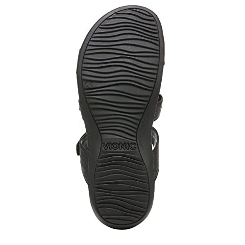 VIONIC Amber Adjustable Sandal - Women's Black Shoe Deals Outlet