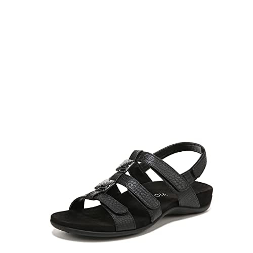 VIONIC Amber Adjustable Sandal - Women's Black Shoe Deals Outlet