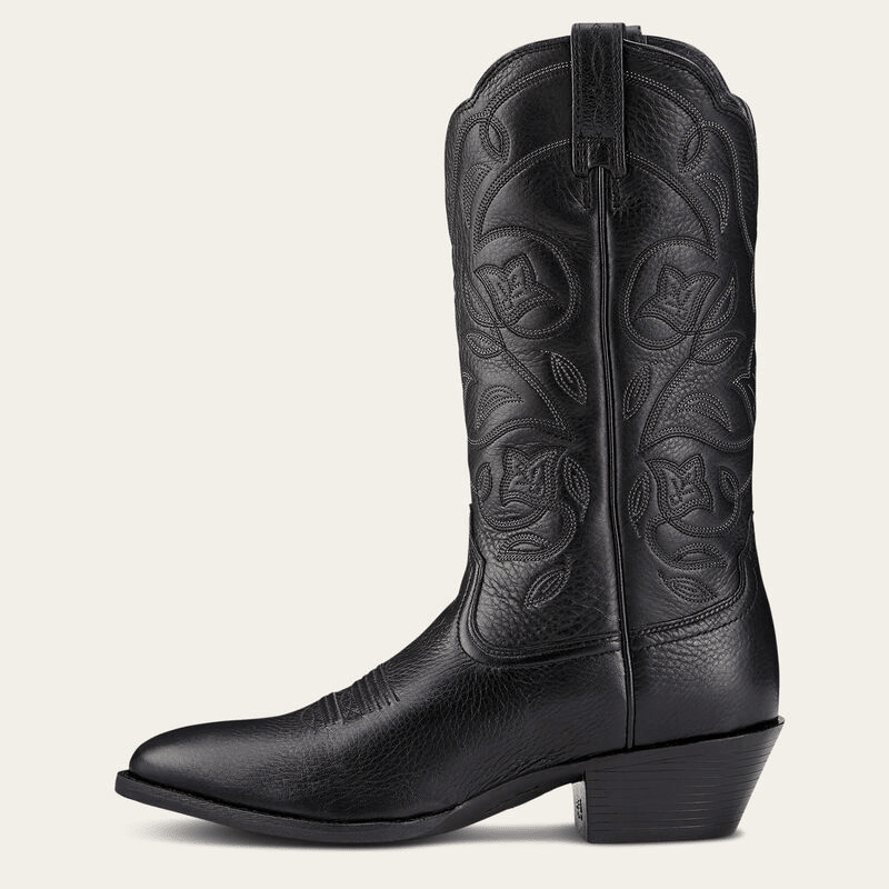 Ariat Heritage R Toe Western Boot Black Deertan 8 B 751702459336 Shoe Deals Outlet