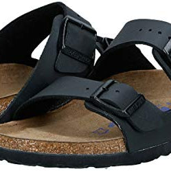 Birkenstock Arizona Birko - Flor Soft Footbed - Unisex Black Shoe Deals Outlet