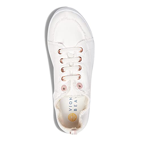 VIONIC Beach Pismo Lace - Up Sneaker - Women's Cream Canvas Shoe Deals Outlet