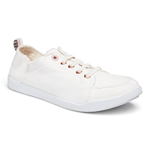 VIONIC Beach Pismo Lace - Up Sneaker - Women's Cream Canvas Shoe Deals Outlet
