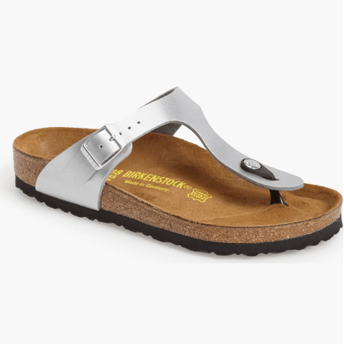 Birkenstock Gizeh Birko - Flor Silver 7 - 7.5 M 809410067166 Shoe Deals Outlet