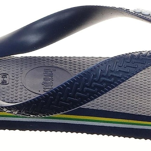 Havaianas Brazil Logo Flip Flops - Unisex Marine Blue Shoe Deals Outlet