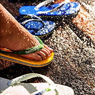Havaianas Brazil Logo Flip Flops - Unisex Marine Blue Shoe Deals Outlet