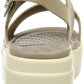Crocs Brooklyn Low Wedge - Women's Khaki/Bone Shoe Deals Outlet