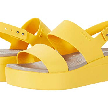 Crocs Brooklyn Low Wedge - Women's Khaki/Bone Shoe Deals Outlet