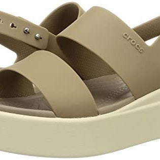 Crocs Brooklyn Low Wedge - Women's Khaki/Bone Shoe Deals Outlet