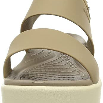 Crocs Brooklyn Low Wedge - Women's Khaki/Bone Shoe Deals Outlet