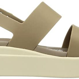 Crocs Brooklyn Low Wedge - Women's Khaki/Bone Shoe Deals Outlet