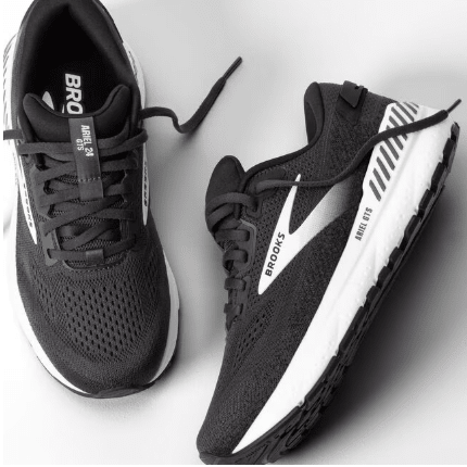 Brooks Ariel GTS 24 Ebony / Black / White 9 EW (2E) 195394496253 Shoe Deals Outlet