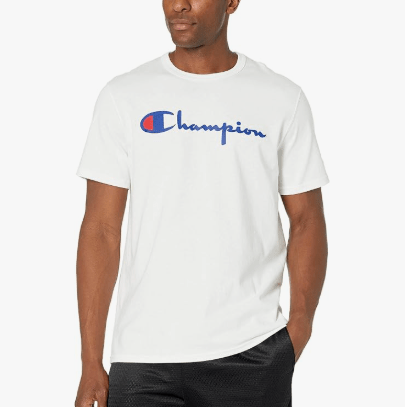 Champion HERITAGE SHORT SLEEVE TEE White Vintage Script Small 194164122637 Shoe Deals Outlet
