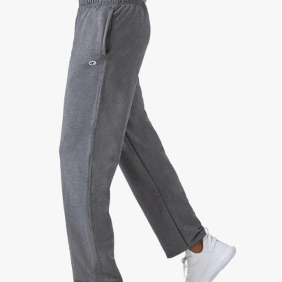 Champion Powerblend Fleece Open Bottom Sweatpants Granite Heather XL 090563296132 Shoe Deals Outlet