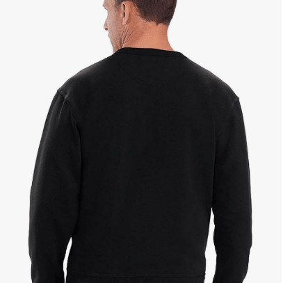 Champion POWERBLEND GRAPHIC CREW FLEECE Black - Classic Script Logo Small 738994445414 Shoe Deals Outlet