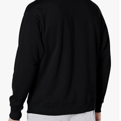 Champion POWERBLEND GRAPHIC CREW FLEECE Black - Classic Script Logo Small 738994445414 Shoe Deals Outlet
