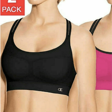 Champion Seamless Criss Cross Bras Black / Pink Small 738994179005 Shoe Deals Outlet