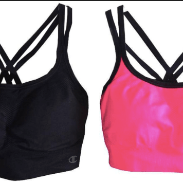 Champion Seamless Criss Cross Bras Black / Pink Small 738994179005 Shoe Deals Outlet