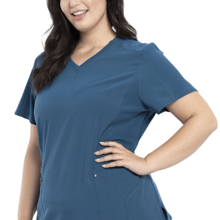 Cherokee Scrubs iFlex V - Neck Top Caribbean Blue Medium 194661140462 Shoe Deals Outlet