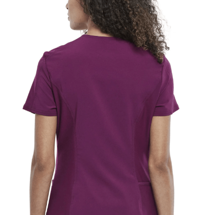 Cherokee Scrubs iFlex V - Neck Top Wine XS 194661076976 Shoe Deals Outlet