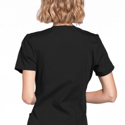 Cherokee Scrubs Mock Wrap Top Black 3XL 716605332155 Shoe Deals Outlet