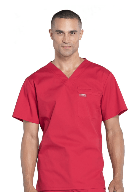 Cherokee Scrubs Workwear Professionals Tuckable V - Neck Top Red 2XL 737314870639 Shoe Deals Outlet