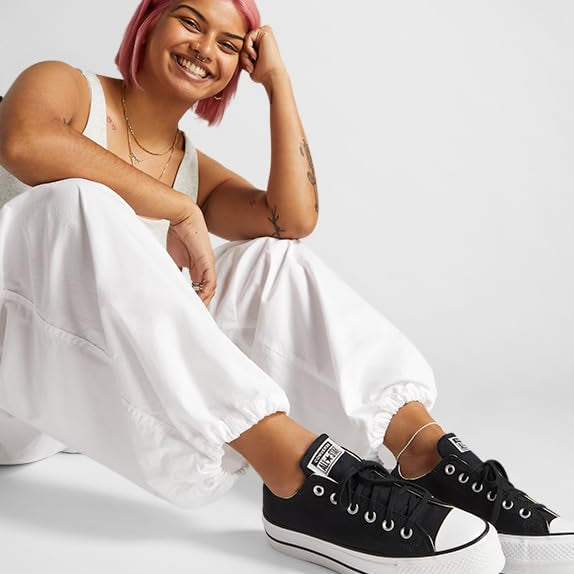 Converse Chuck Taylor All Star Lift Platform Low - Top - Women's Black/White/White Shoe Deals Outlet