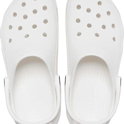Crocs Classic Platform Clogs - Women's White Shoe Deals Outlet