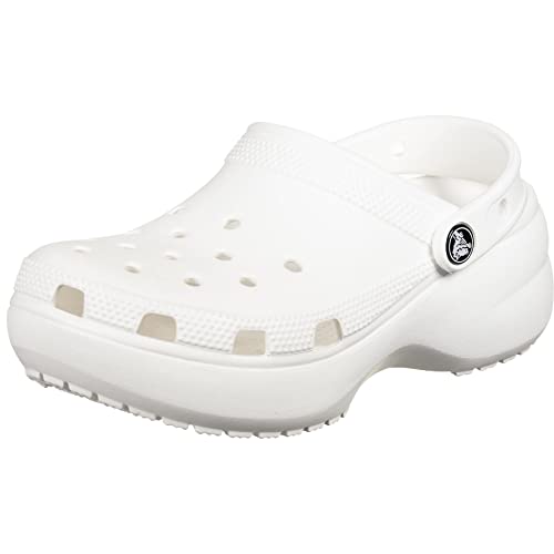 Crocs Classic Platform Clogs - Women's White Shoe Deals Outlet
