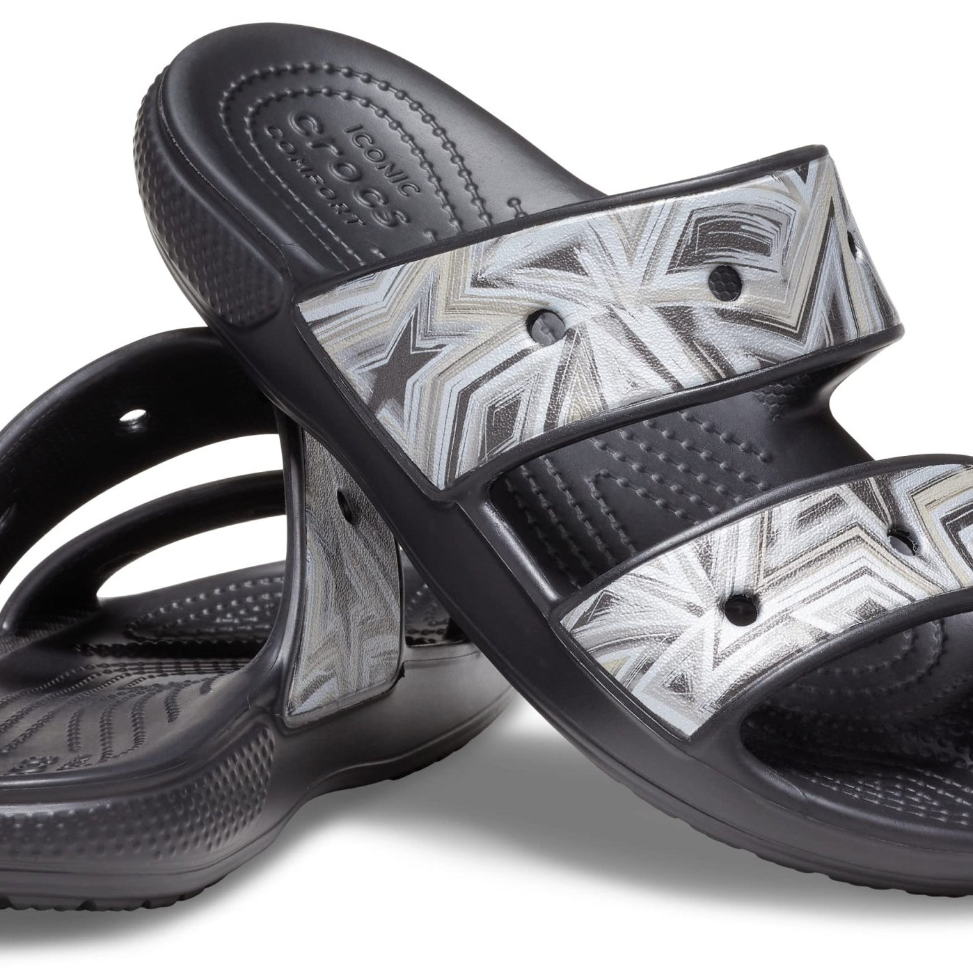 Crocs Classic Sandal - Unisex Disco Black/Multi Shoe Deals Outlet