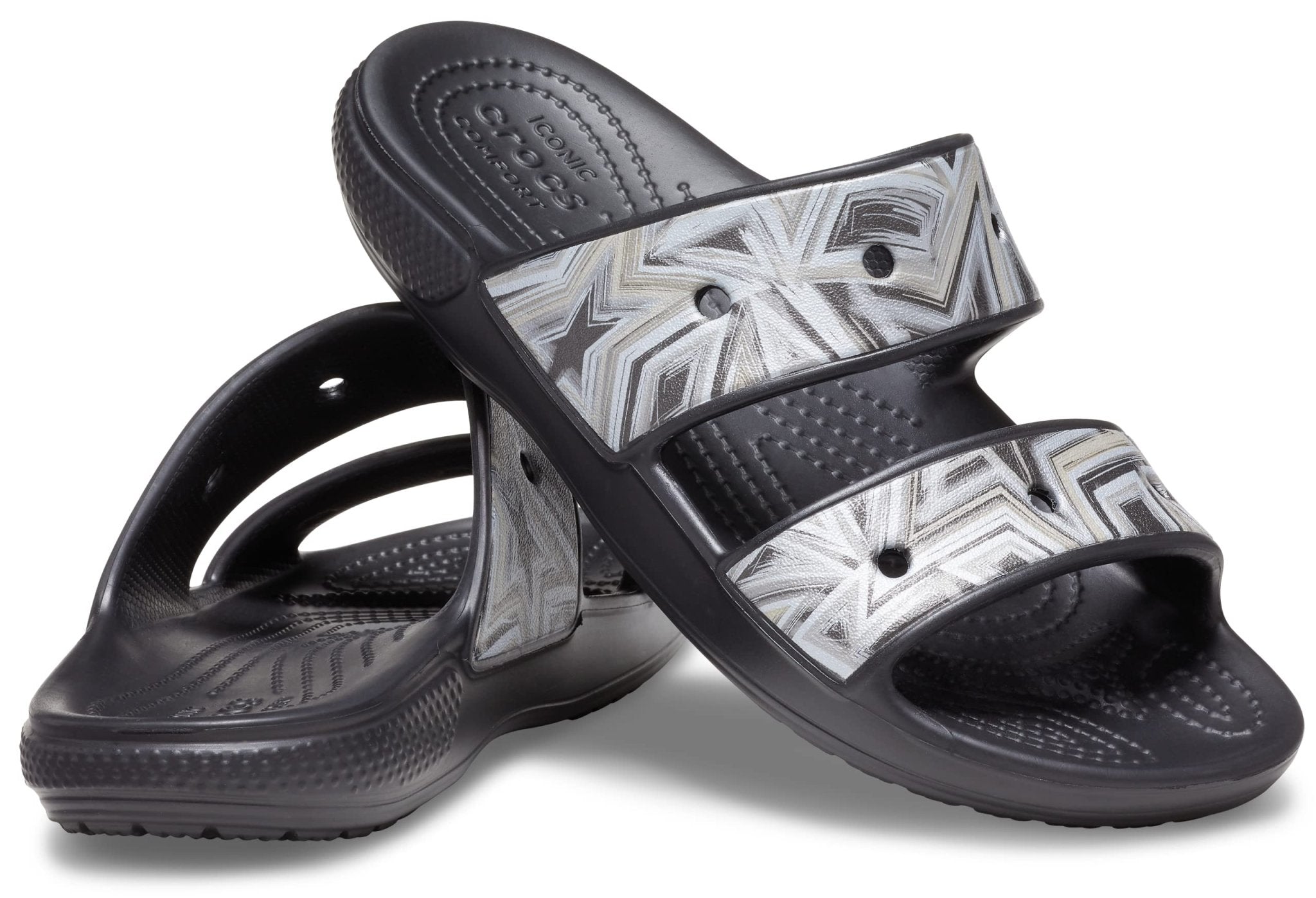 Crocs Classic Sandal - Unisex Disco Black/Multi Shoe Deals Outlet