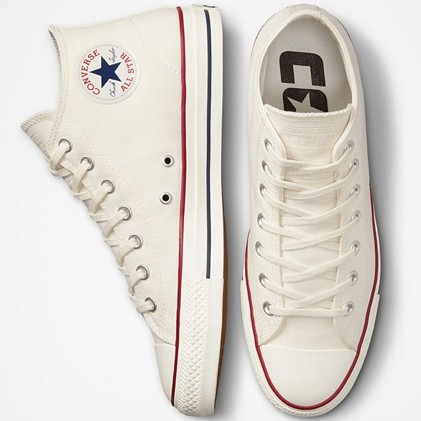 Converse Chuck Taylor All Star Pro Cut Egret / Red / Clematis Blue Men's 13 / Women's 15 M 194433643498 Shoe Deals Outlet