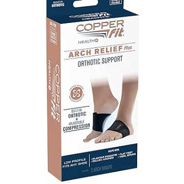 CopperFit Unisex Arch Relief Support Wrap Black OSFA 754502049103 Shoe Deals Outlet