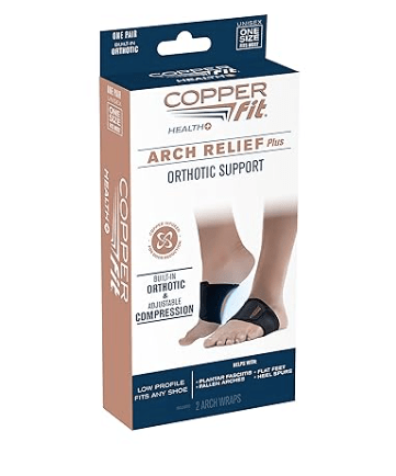 CopperFit Unisex Arch Relief Support Wrap Black OSFA 754502049103 Shoe Deals Outlet