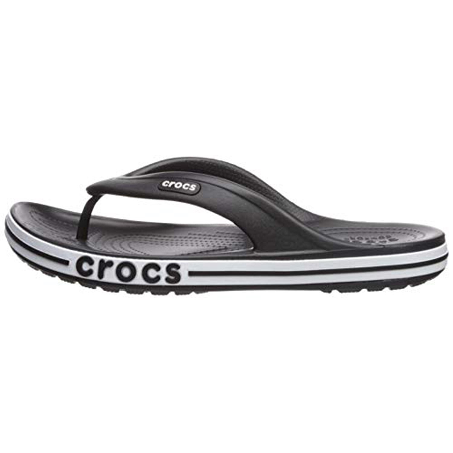 Crocs Crocband Baya Flip Flop - Unisex Black/White Shoe Deals Outlet