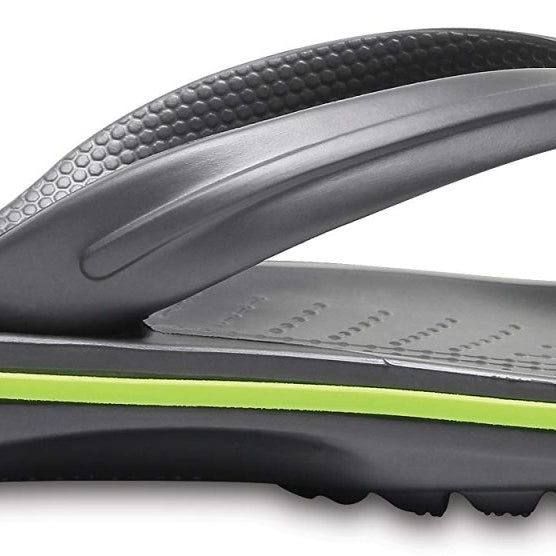 Crocs Crocband Flip - Unisex Graphite/Volt Green Shoe Deals Outlet