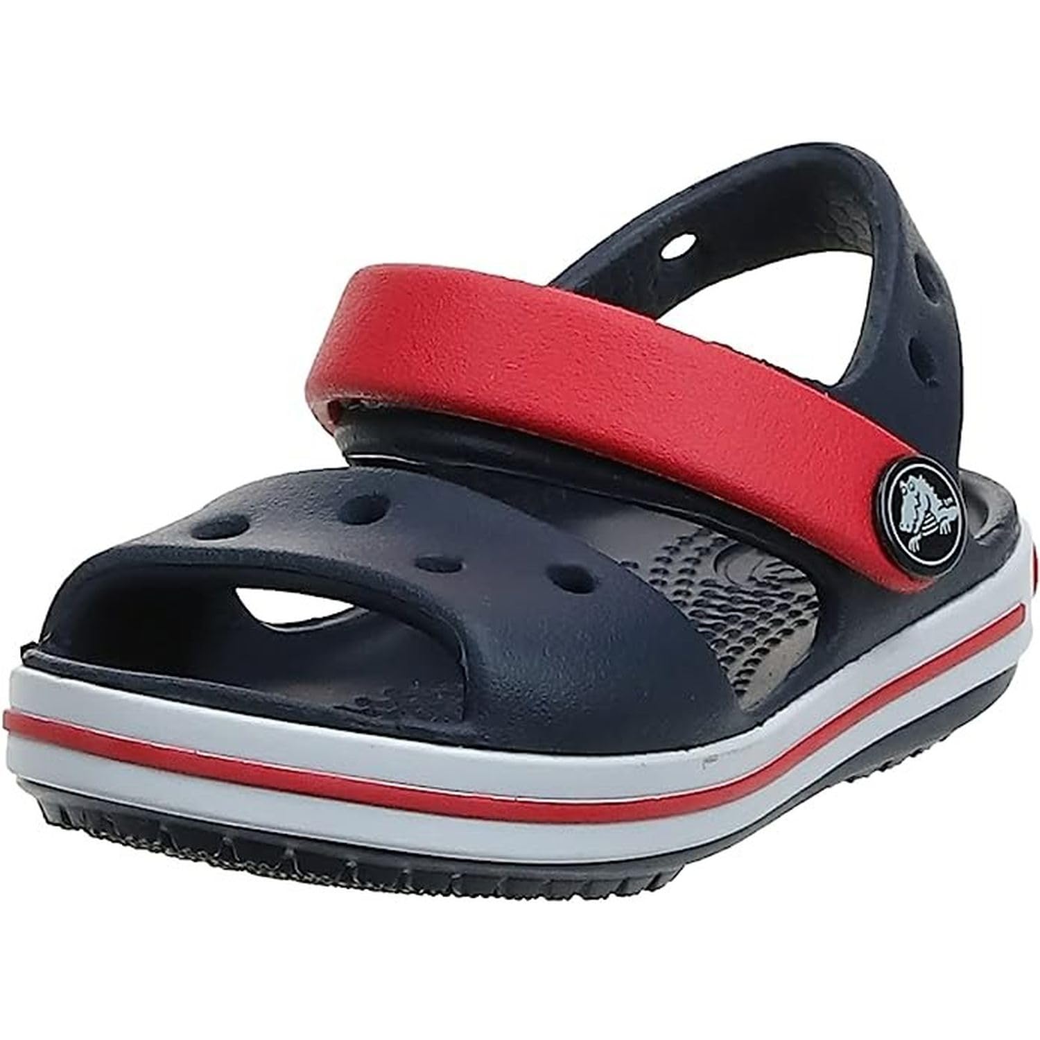 Crocs CrocBand Sandal - Kids Navy/Red Shoe Deals Outlet
