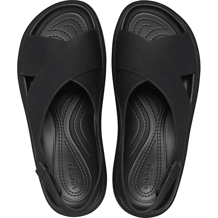 Crocs Brooklyn Luxe Cross Strap Black 5 M 196265538522 Shoe Deals Outlet