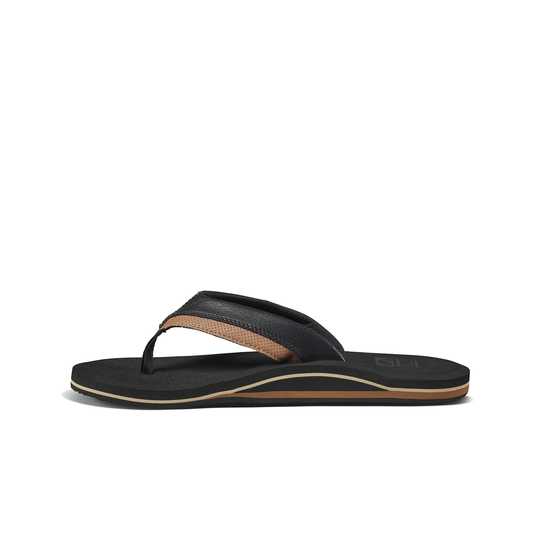 Reef Cushion Dawn Flip Flop - Men's Black/Tan Shoe Deals Outlet