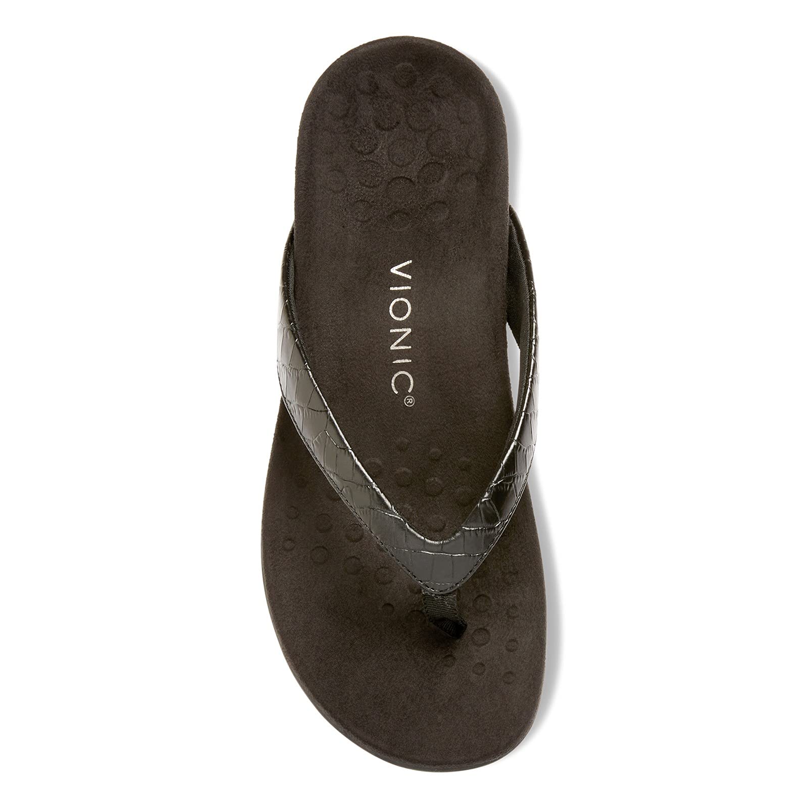 VIONIC Dillon Flip - Flop Sandal - Women's Black Croc Shoe Deals Outlet