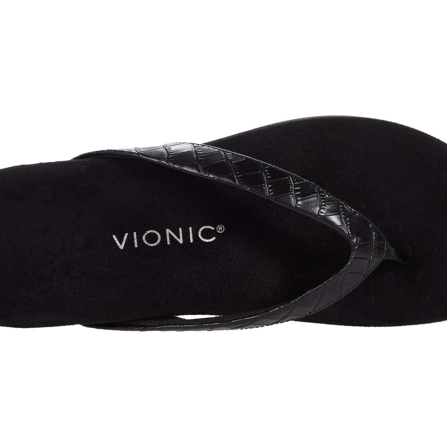 VIONIC Dillon Flip - Flop Sandal - Women's Black Croc Shoe Deals Outlet