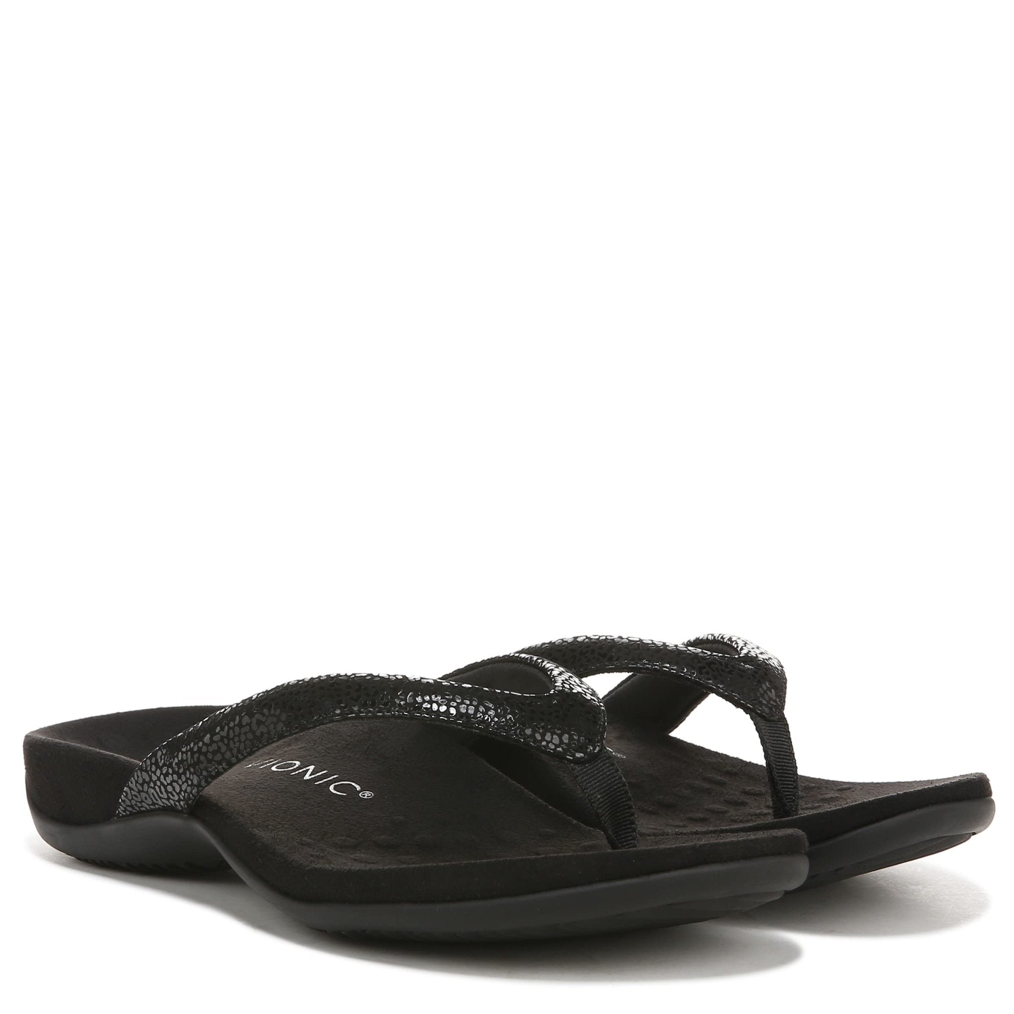 VIONIC Dillon Flip - Flop Sandal - Women's Black Croc Shoe Deals Outlet