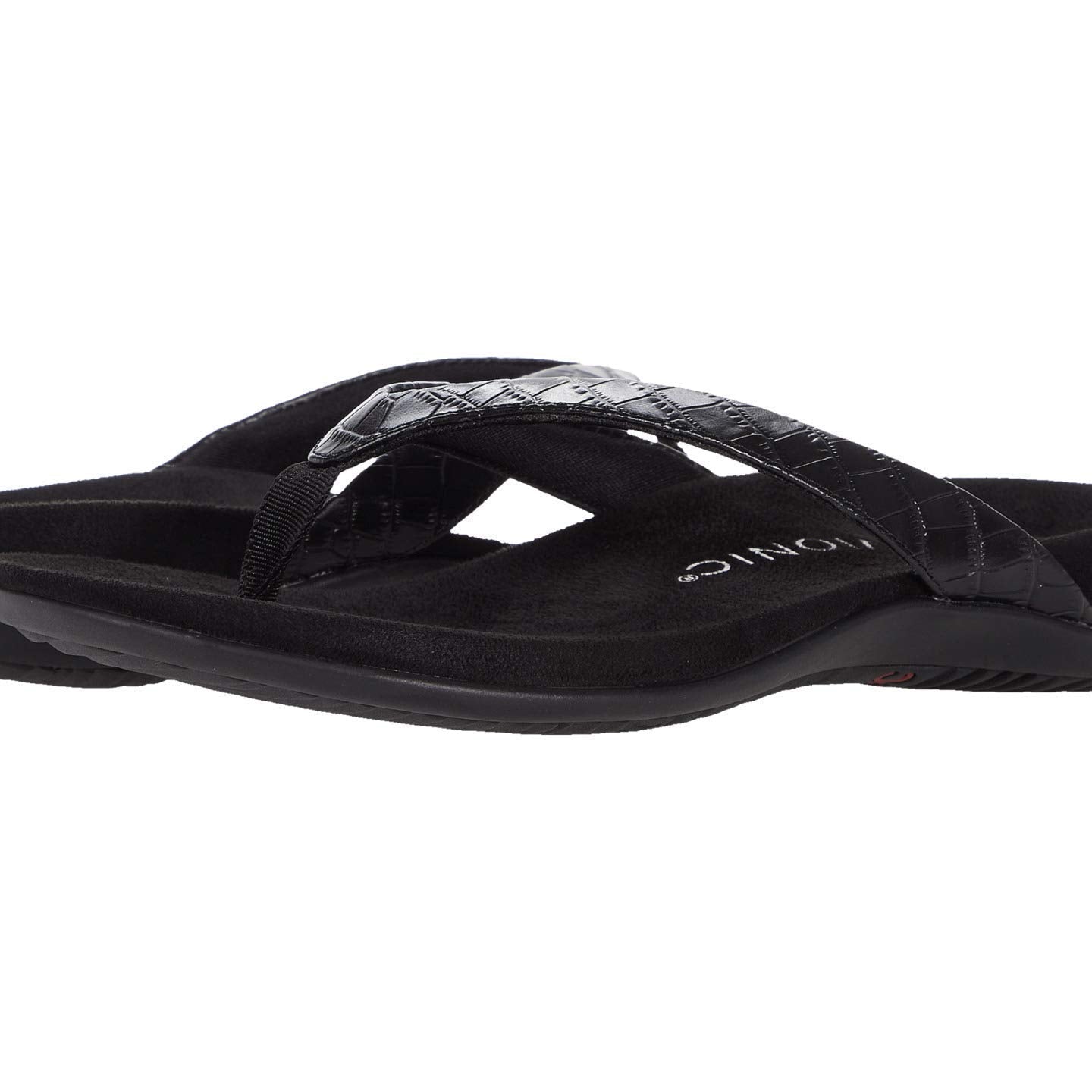 VIONIC Dillon Flip - Flop Sandal - Women's Black Croc Shoe Deals Outlet