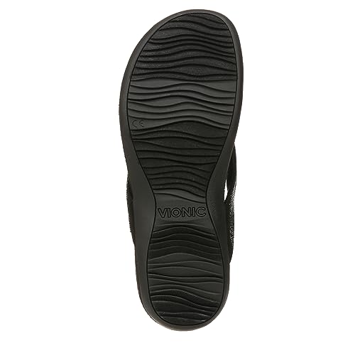VIONIC Dillon Flip - Flop Sandal - Women's Black Croc Shoe Deals Outlet