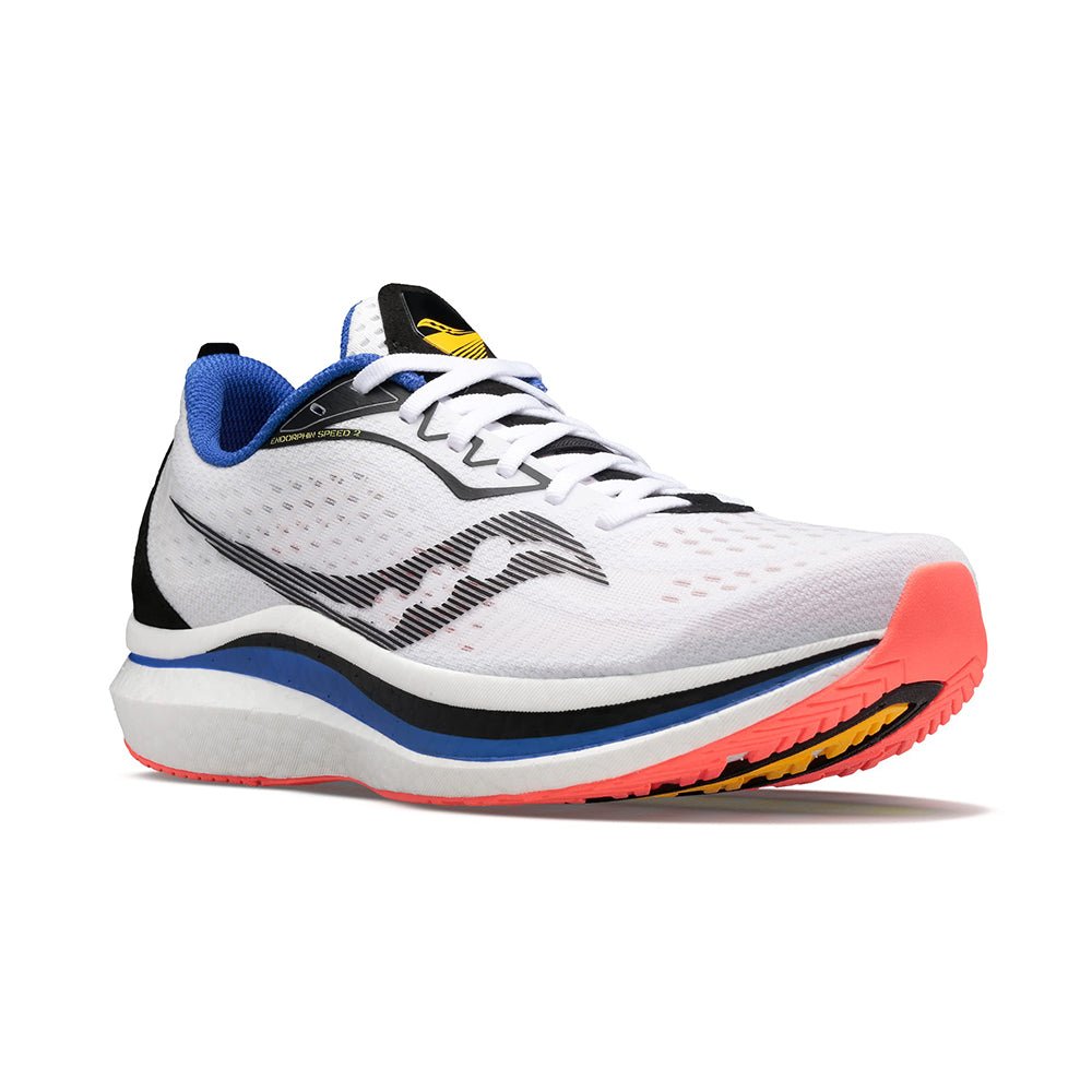 Saucony Endorphin Speed 2 Running Shoe - Men's White/Black/Vizi Shoe Deals Outlet