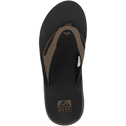 Reef Fanning Flip Flop - Men's Black and Tan Shoe Deals Outlet