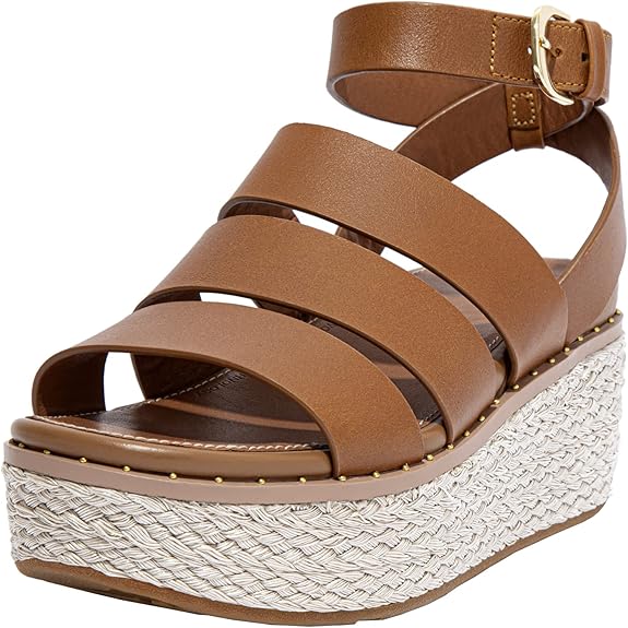 FitFlop Eloise Ankle Strap Espadrille Wedges Light Tan 8.5 M 193998037360 Shoe Deals Outlet