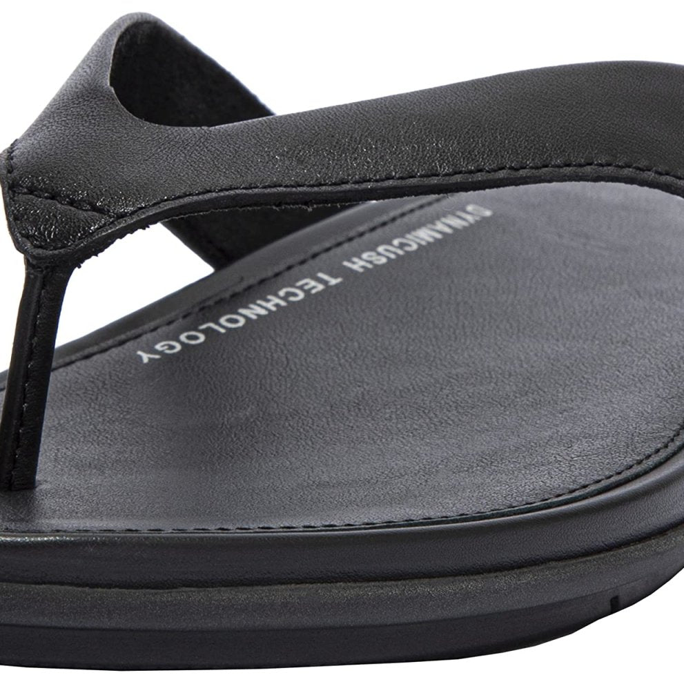 FitFlop Gracie Leather Flip - Flops - Women's All Black Shoe Deals Outlet